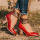 Women's ankle boots with three buckle straps and block heels