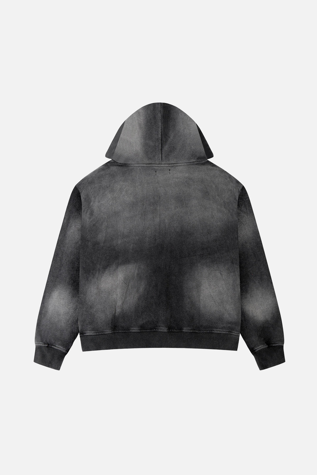 Men's black graphic zip hoodie with hood and front print