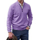Men's long-sleeve mock neck sweater with quarter-zip neckline