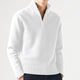 Men's long-sleeve mock neck sweater with quarter-zip neckline