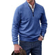Men's long-sleeve mock neck sweater with quarter-zip neckline