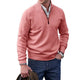 Men's long-sleeve mock neck sweater with quarter-zip neckline