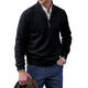 Men's long-sleeve mock neck sweater with quarter-zip neckline