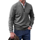 Men's long-sleeve mock neck sweater with quarter-zip neckline