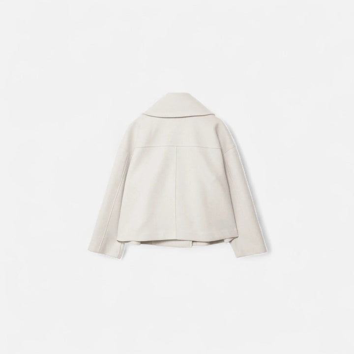 Women's cropped double-breasted blazer with notched lapels