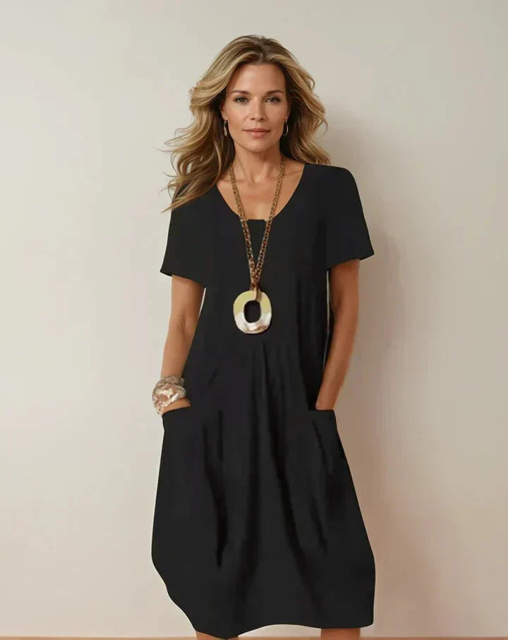 Women's Flowing Midi Dress — Lightweight Everyday Summer Dress