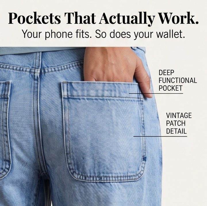Women's light blue high-waisted cropped barrel jeans