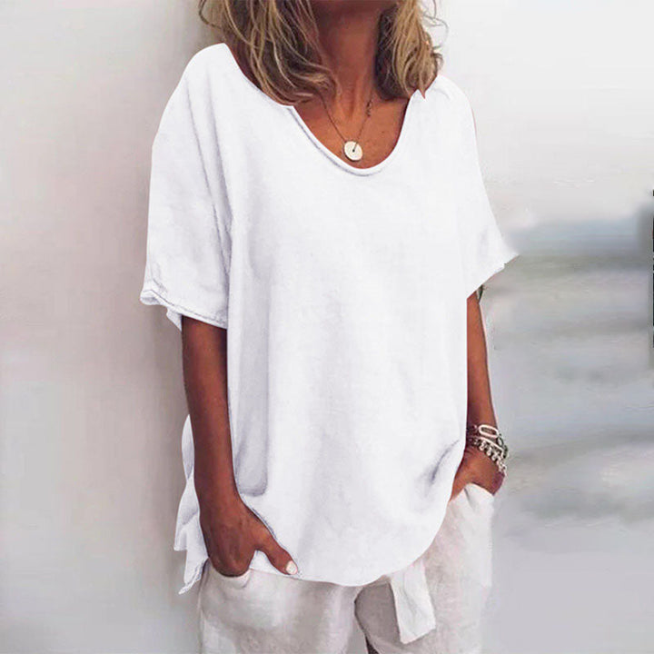 Women's Relaxed Basic T-Shirt — Round Neck Lightweight Summer Tee