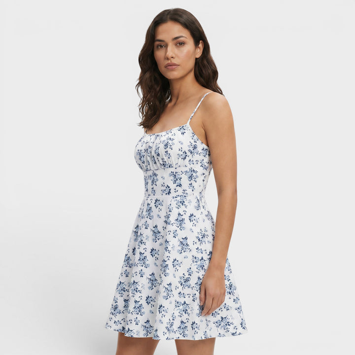 Women's Floral Strappy Short Dress — Spaghetti Strap Lightweight Summer Dress