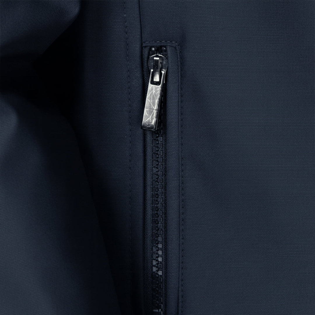 Men's fleece-lined jacket with stand collar and front zipper