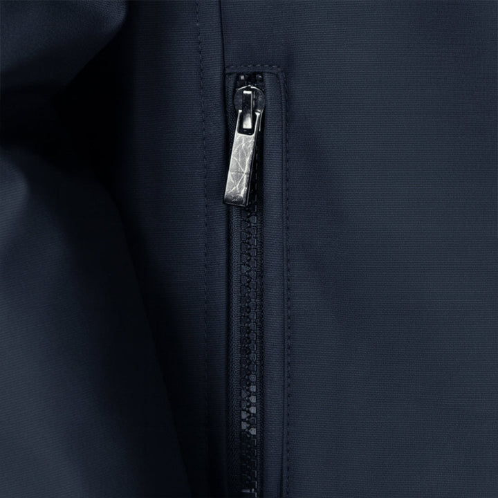 Men's fleece-lined jacket with stand collar and front zipper