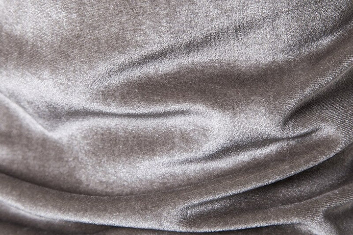 Men's long-sleeve velour hoodie with drawstring hood and kangaroo pocket