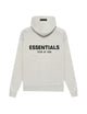 Men's oversized pullover hoodie with hood, long sleeves and front Essentials graphic text
