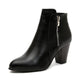 Women's heeled ankle boots with side zipper and almond toe