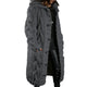 Women's longline cable knit cardigan with hood and button front