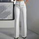Women's high-waisted wide-leg suit trousers with pleated front
