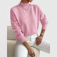 Women's long-sleeve mock neck knit jumper with ribbed cuffs