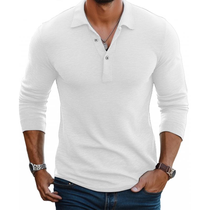 Aiden | Men's Cotton Long Sleeve Polo Shirt