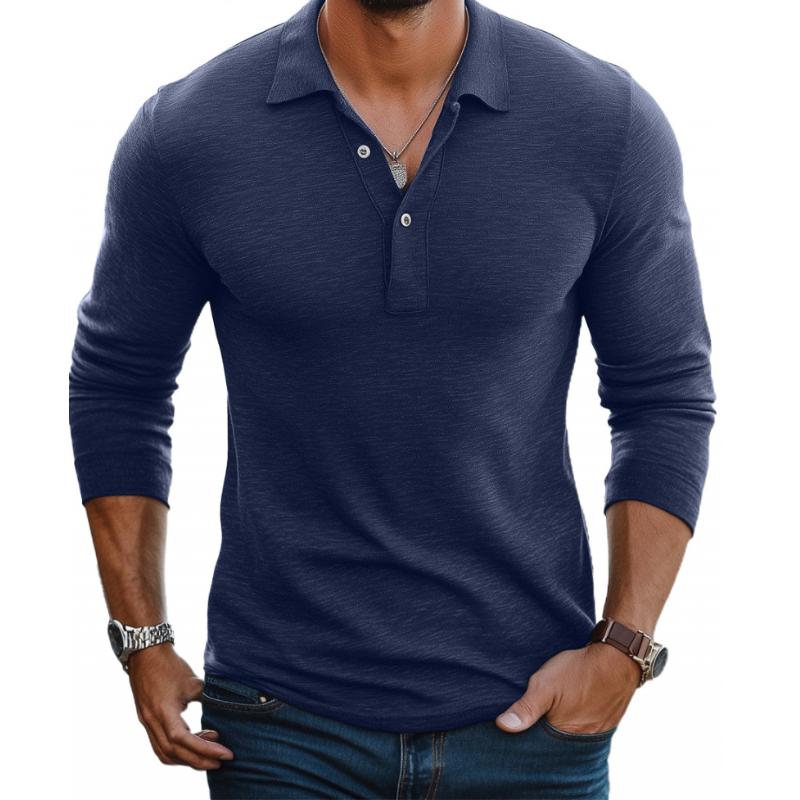 Aiden | Men's Cotton Long Sleeve Polo Shirt