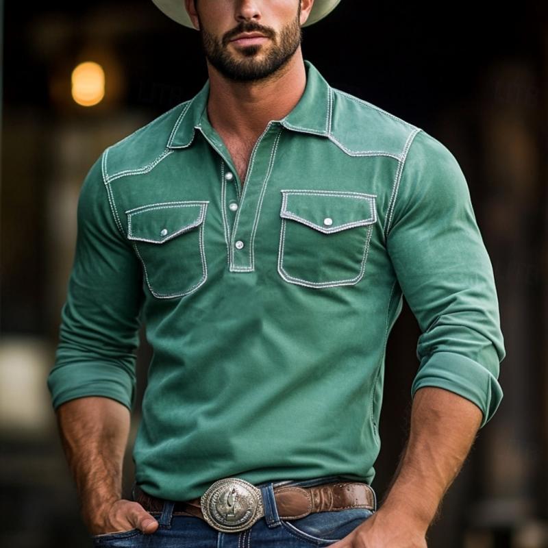 Easton | Men's Suede Long Sleeve Polo Shirt