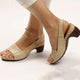 Women's Block Heel Slingback Sandals with Buckle Strap