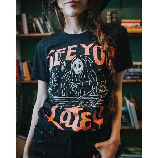 Unisex T-Shirt, See You Later Graphic Print, Black