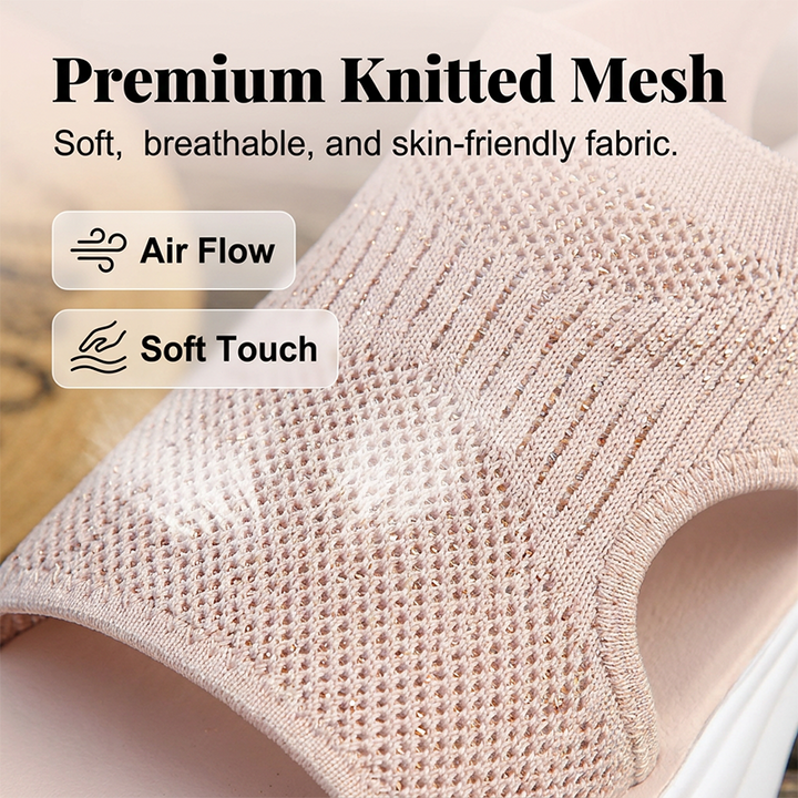 Women's mesh platform sandals in breathable slip-on design