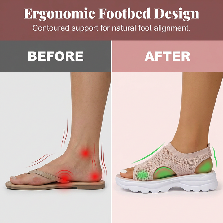 Women's mesh platform sandals in breathable slip-on design