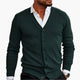 Men's V-neck button cardigan with long sleeves