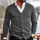 Men's long-sleeve V-neck button-front cardigan