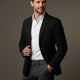 Men's blazer-style jacket with notched lapels and patch pockets