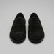 Men's suede penny loafers with round toes and low heels