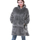 Women's oversized hooded sweatshirt with long sleeves, front kangaroo pocket and tunic-length hem