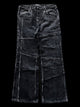 Women's dark black flared jeans with panel seams and patch pockets