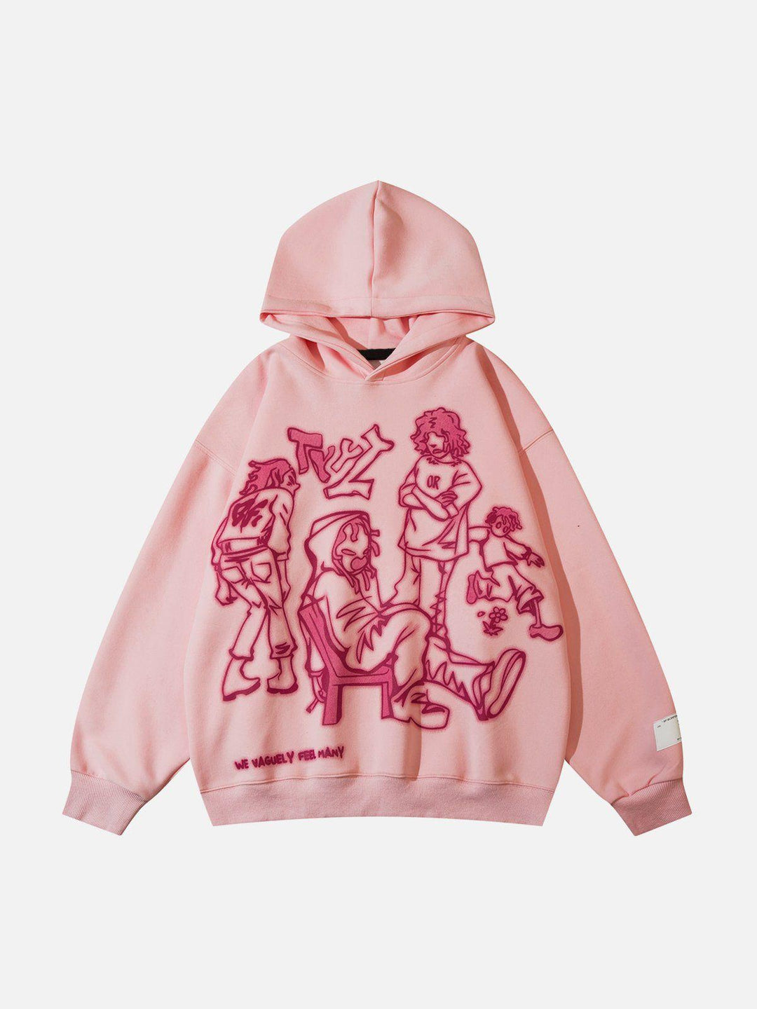 Unisex hooded sweatshirt with cartoon character graphic print