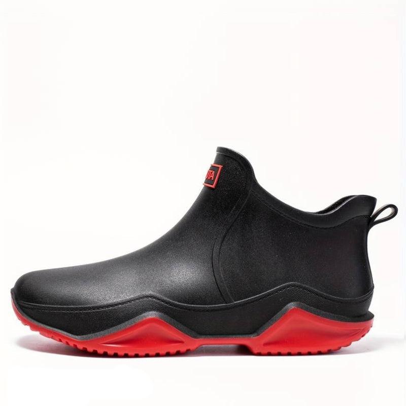 Women's slip-on round toe ankle boots with lug soles