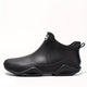 Women's slip-on round toe ankle boots with lug soles
