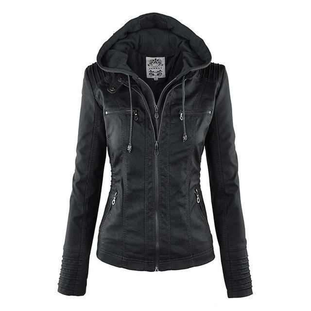 Women's fitted hooded jacket with zip fastening, chest pockets and long sleeves