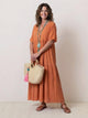 Women's Tiered Maxi Dress — V-Neck Boho Flowing Summer Dress