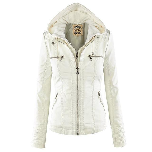 Women's fitted hooded jacket with zip fastening, chest pockets and long sleeves