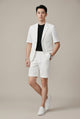 Men's rust textured short-sleeve blazer and matching shorts two-piece set