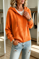 Women's hooded ribbed knit jumper with drawstrings and long sleeves