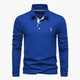 Men's long sleeve polo shirt with classic collar and button placket