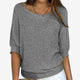 Women's textured knit jumper with round neckline and three-quarter sleeves