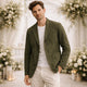 Men's blazer with notched lapels, long sleeves, button fastening and patch pockets