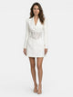 Women's blazer-style mini dress with lace corset waist
