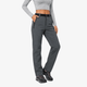 Women's full-length hiking trousers with a belted waist and zip pockets